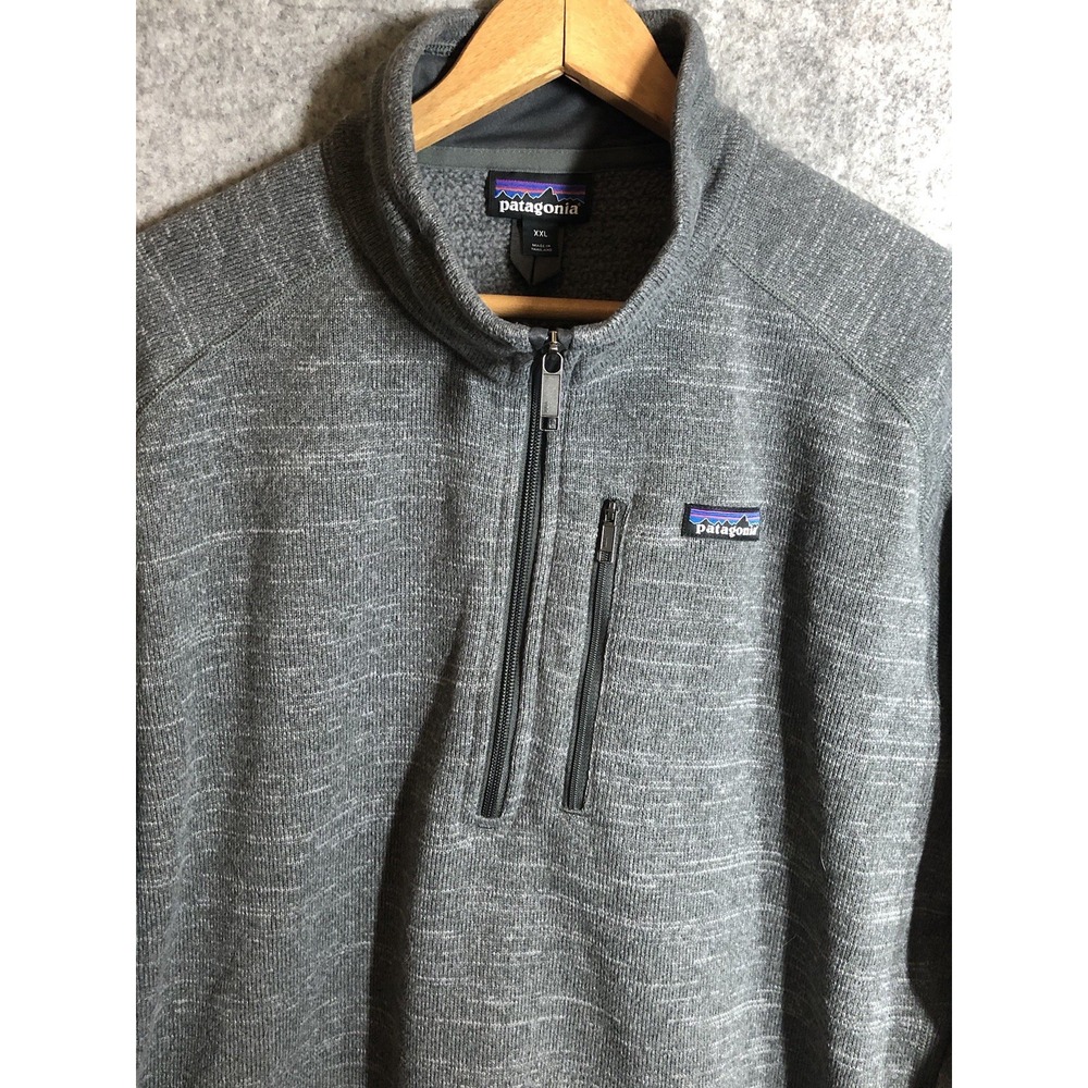 Patagonia Pullover Mens 2XL Gray 1/4 Zip Better Sweater Hike Outdoors Classic